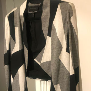 BCBGMAXAZRIA Black White Pattern Abree Blazer XS